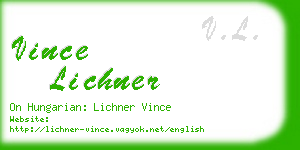 vince lichner business card